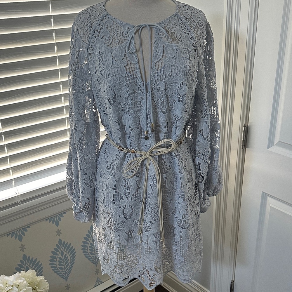 Zimmermann Light Blue Lace Mini Dress size 3